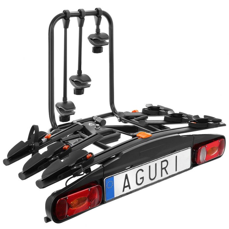 Levně Nosič na tažné zařízení na 3 kola / elektrokola Aguri Active Bike 3 Black - sklopný