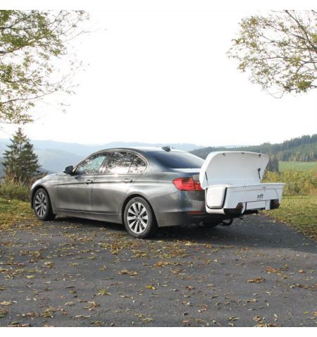 Zadní box na nosič na tažné zařízení MFT BackBox Weiss - objem 300l / uzamykací / lesklý bílý | Filson Store