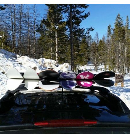Střešní nosič lyží a snowboardů Yakima FatCat 6 - na 6 párů lyží / 4 snowboardy / uzamykací / stříbrný | Filson Store