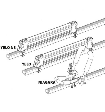 Montážní sada na čtyřhranné / ocelové tyče příčníků pro nosiče Menabo Yelo / Niagara | Filson Store