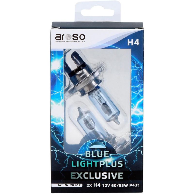 Autožárovky Aroso Deutschland Light Plus H4 12V 60/55W P43t sada 2ks - blue / xenonový efekt