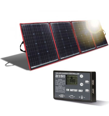 Solární panel rozkládací přenosný s PWM regulátorem 320W 12V/24V 194x95cm - do auta / na kempování | Filson Store