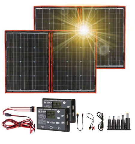 Solární panely rozkládací přenosné s PWM regulátory 220W 12V/24V 2ks 106x73cm - do auta / na kempování | Filson Store