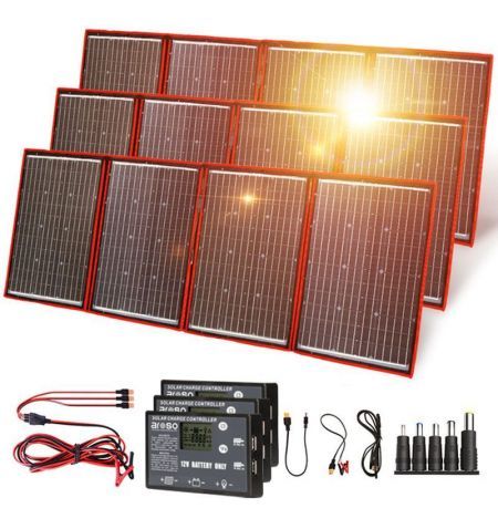 Solární panely rozkládací přenosné s PWM regulátory 660W 12V/24V 3ks 212x73cm - do auta / na kempování | Filson Store