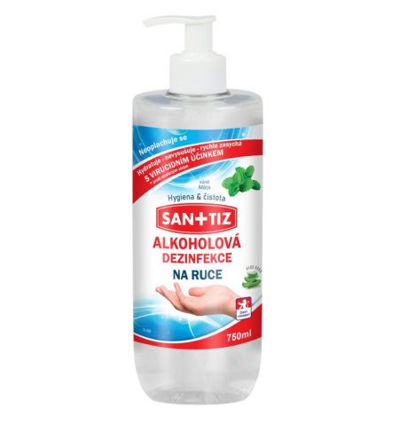 Alkoholová dezinfekce na ruce Sanitiz 750ml - parfém máta / obsahuje Aloe Vera | Filson Store