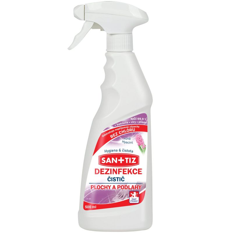 Čistící prostředek na plochy a podlahy / dezinfekce Sanitiz 500ml - parfém Hyacint | Filson Store