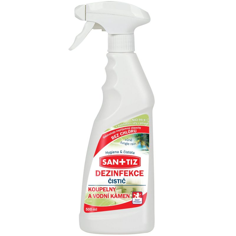 Čistící prostředek na koupelny a vodní kámen / dezinfekce Sanitiz 500ml - parfém Jungle rain | Filson Store