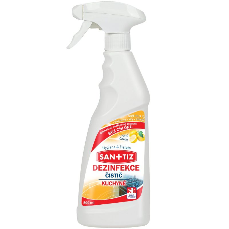 Čistící prostředek na kuchyně / dezinfekce Sanitiz 500ml - parfém citrón