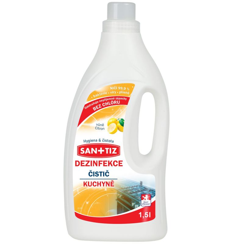 Čistící prostředek na kuchyně / dezinfekce Sanitiz 1.5l - parfém citrón
