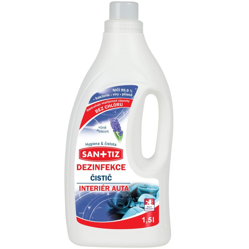 Čistící přípravek pro interiér automobilu / dezinfekce Sanitiz 1.5l - parfém Hyacint