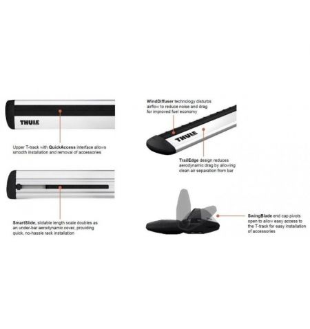 Střešní nosič příčníky Thule WingBar Evo Silver - Daewoo Lacetti Sedan 4-dv 03-11 - normální střecha | Filson Store