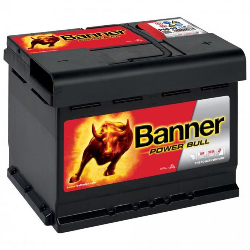 Autobaterie / akumulátor kyselino-olověný Banner Power Bull 12V 60Ah P6009 - technologie Ca/Ca