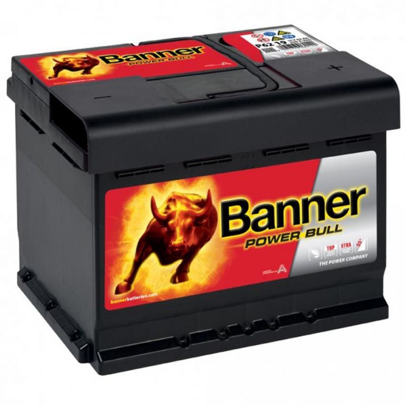 Autobaterie / akumulátor kyselino-olověný Banner Power Bull 12V 62Ah P6219