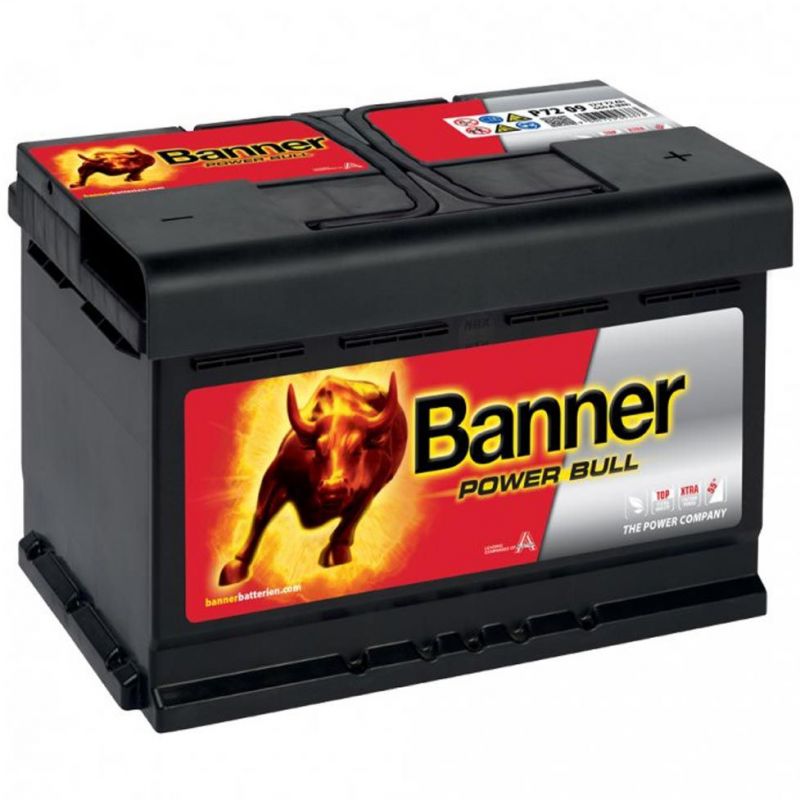 Autobaterie / akumulátor kyselino-olověný Banner Power Bull 12V 72Ah P7209