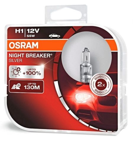 Autožárovky Osram Night Breaker Silver H1 12V 55W P14.5s - plastový box 2ks | Filson Store
