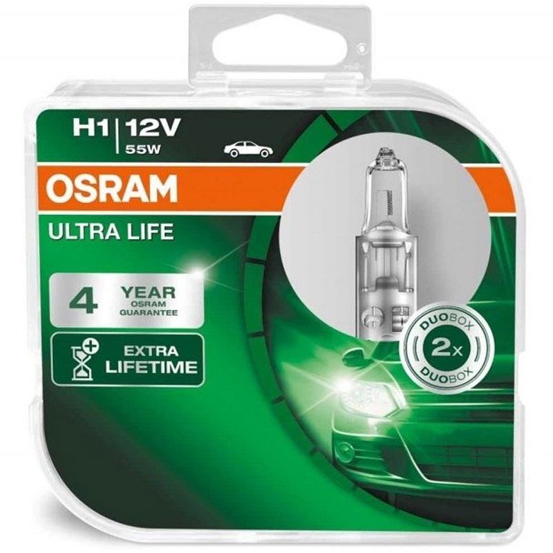 Autožárovky Osram Ultra Life H1 12V 55W P14.5s - plastový box 2ks