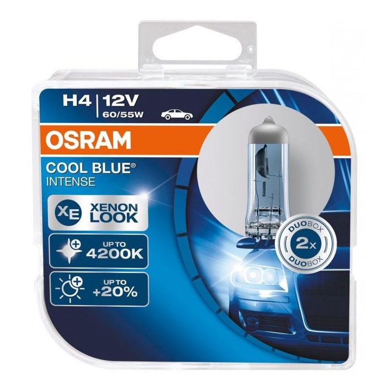 Autožárovky Osram Cool Blue Intense H4 12V 60/55W P43t - plastový box 2ks