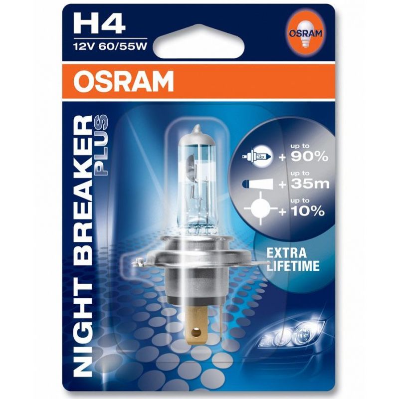 Autožárovka Osram Night Breaker Plus H4 12V 60/55W P43t - blister 1ks