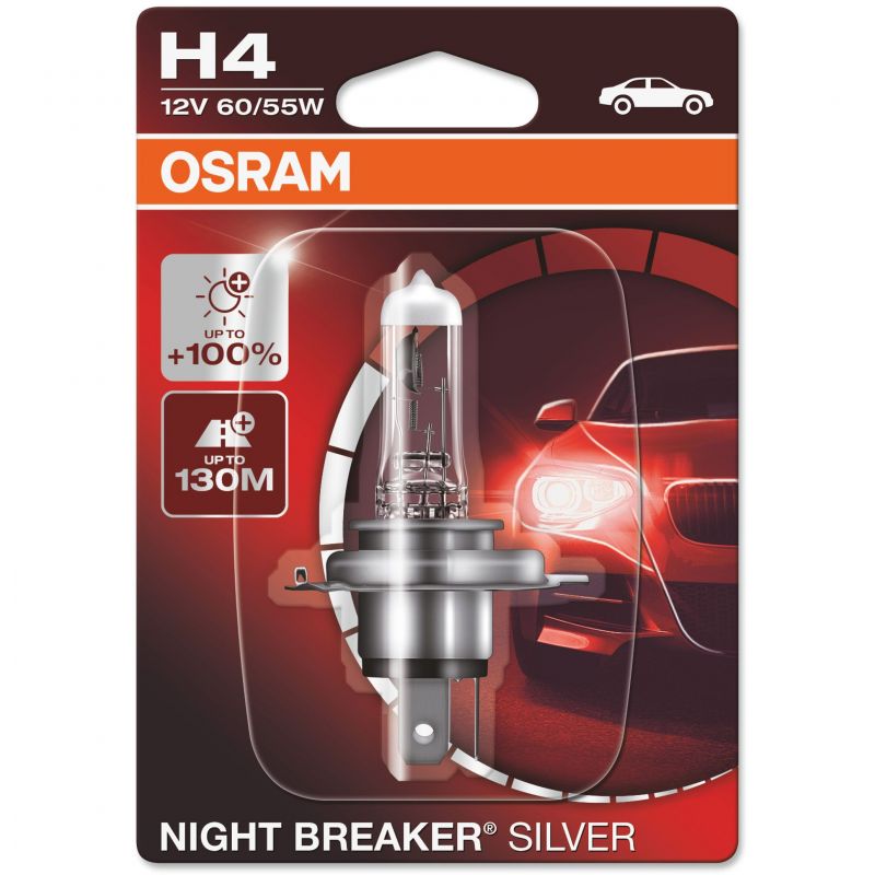 Autožárovka Osram Night Breaker Silver H4 12V 60/55W P43t - blister 1ks