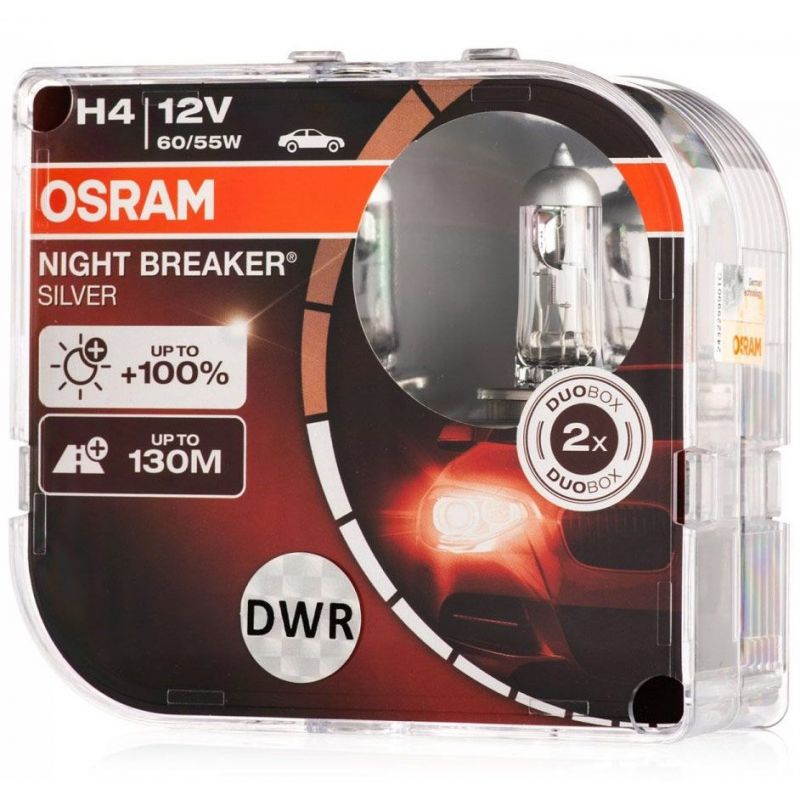 Autožárovky Osram Night Breaker Silver H4 12V 60/55W P43t - plastový box 2ks