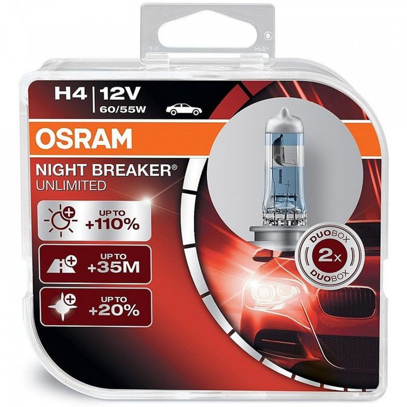 Autožárovky Osram Night Breaker Unlimited H4 12V 60/55W P43t - plastový box 2ks