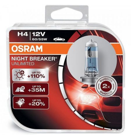Autožárovky Osram Night Breaker Unlimited H4 12V 60/55W P43t - plastový box 2ks | Filson Store