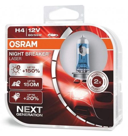 Autožárovky Osram Night Breaker Laser Next Generation H4 12V 60/55W P43t - plastový box 2ks | Filson Store