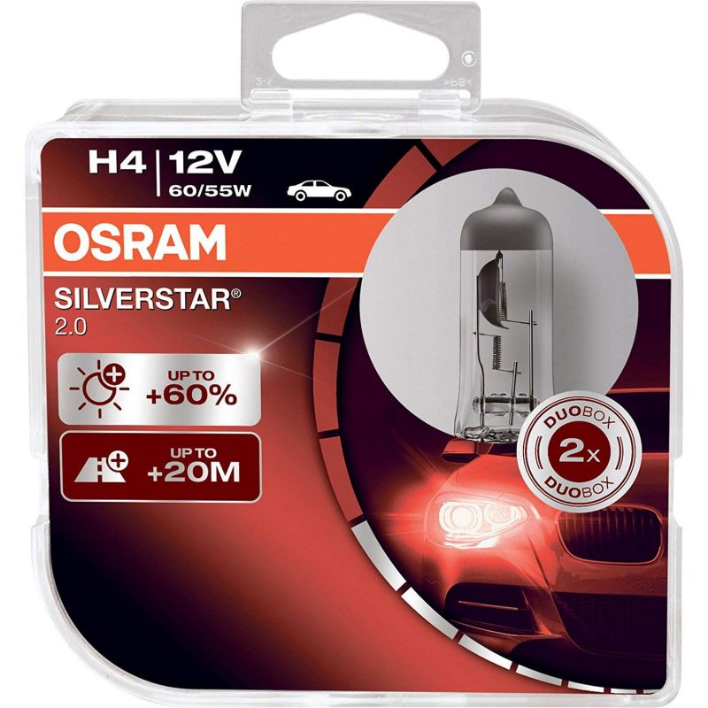 Autožárovky Osram Silverstar H4 12V 60/55W P43t - plastový box 2ks