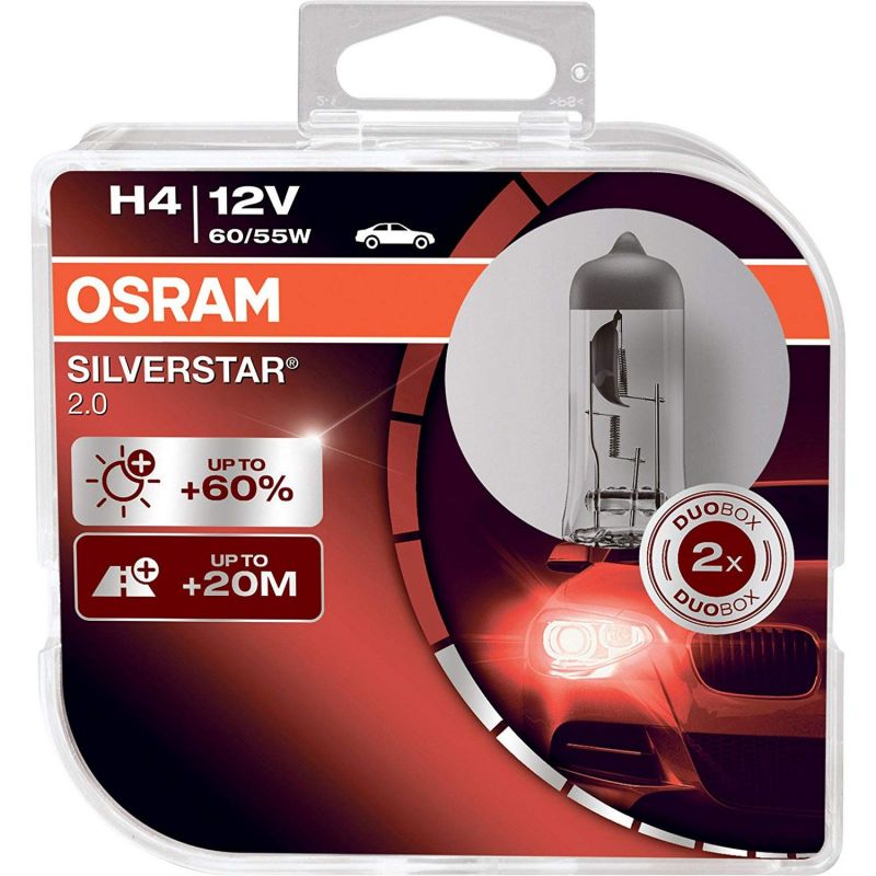 Levně Autožárovky Osram Silverstar H4 12V 60/55W P43t - plastový box 2ks