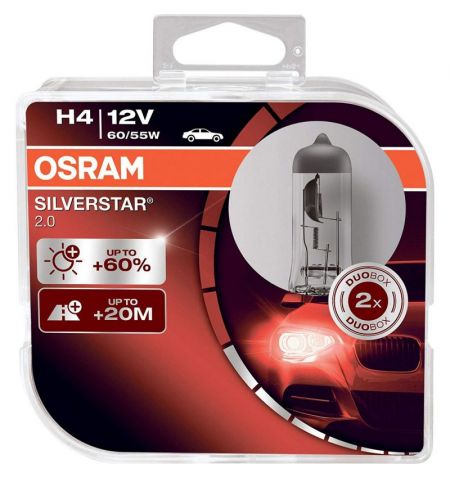 Autožárovky Osram Silverstar H4 12V 60/55W P43t - plastový box 2ks | Filson Store