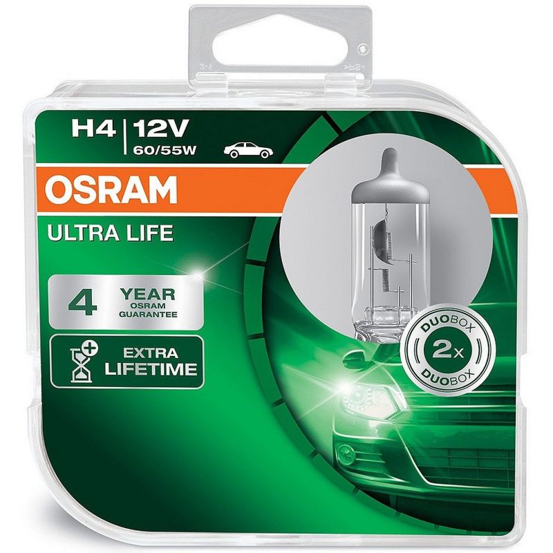 Autožárovky Osram Ultra Life H4 12V 60/55W P43t - plastový box 2ks