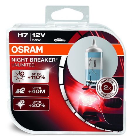 Autožárovky Osram Night Breaker Unlimited H7 12V 55W PX26d - plastový box 2ks | Filson Store