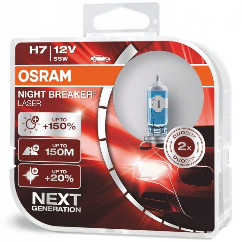Autožárovky Osram Night Breaker Laser Next Generation H7 12V 55W PX26d - plastový box 2ks