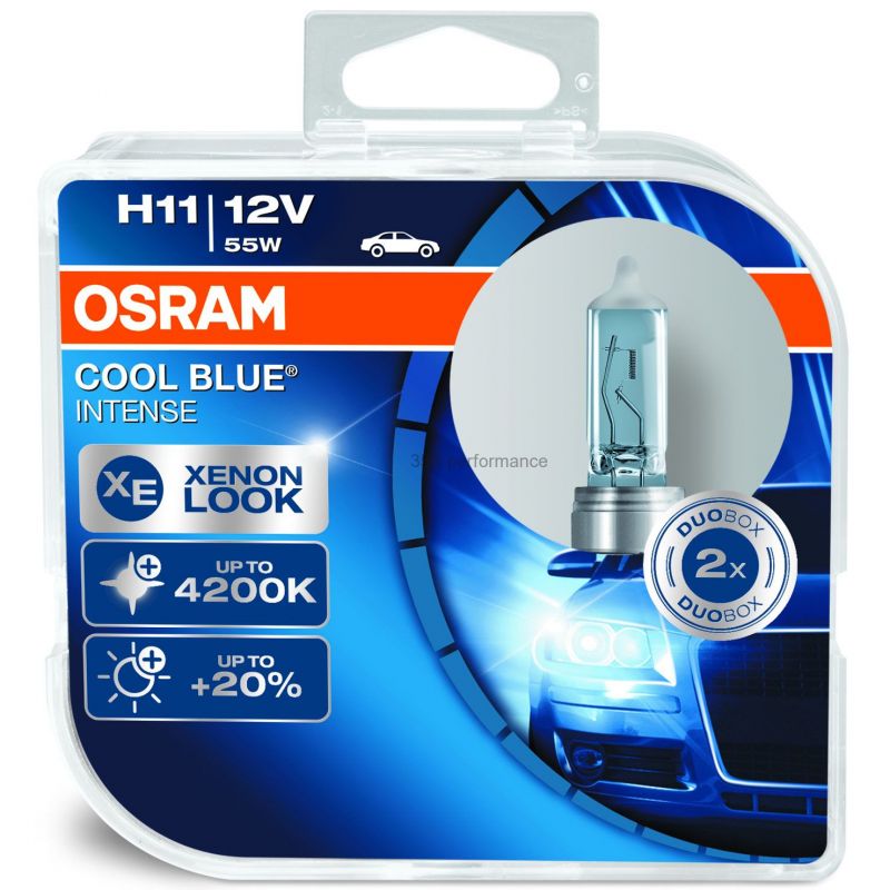 Autožárovky Osram Cool Blue Intense H11 12V 55W Pk22s - plastový box 2ks