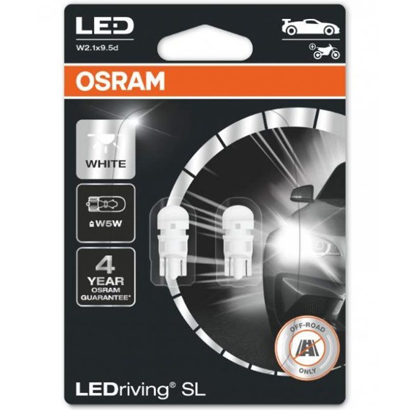 Autožárovka LED diodová Osram LEDriving SL W5W 12V 1W W2.1x9.5d - bílá / blister 2ks