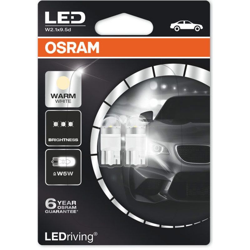 Autožárovka LED diodová Osram LEDriving SL W5W 12V 1W W2.1x9.5d - teplá bílá / blister 2ks