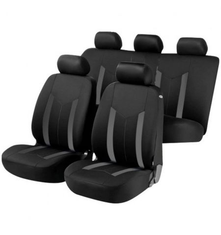 Autopotahy sedadel na celé vozidlo s bočními airbagy v sedadlech - Aroso sada 9 dílů - šedé / černé | Filson Store