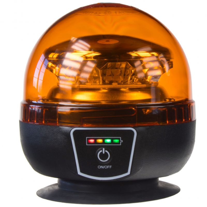 Maják LED diodový s vestavěným akumulátorem - oranžový / 12x 3W LED / magnetické uchycení / ECE R65 | Filson Store