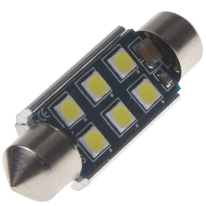 Žárovka LED diodová 12V / sufit 39mm / bílá / 6x LED 3030SMD