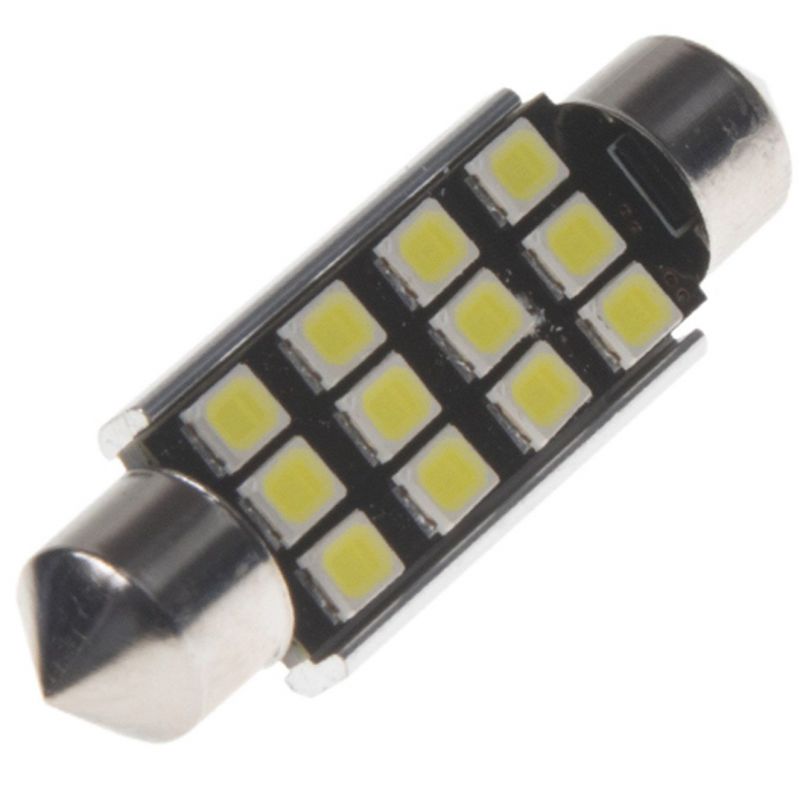 Žárovka LED diodová 12V / sufit 42mm / bílá / 12x LED 2835SMD