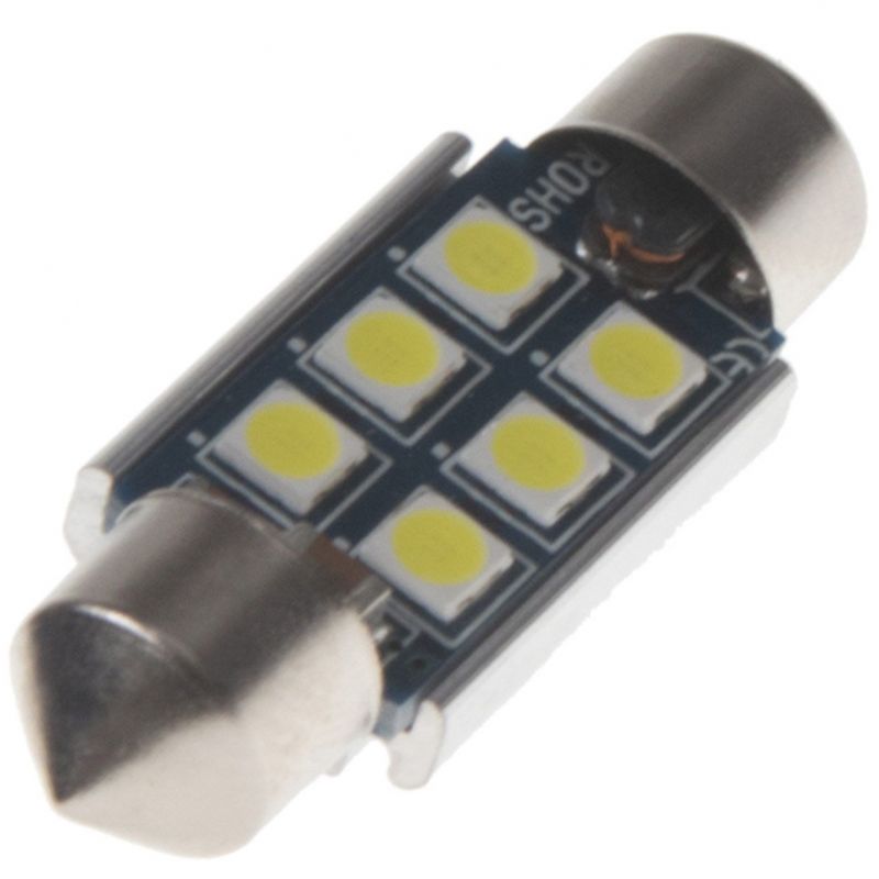 Žárovka LED diodová 12V / sufit 36mm / bílá / 6x LED 3030SMD