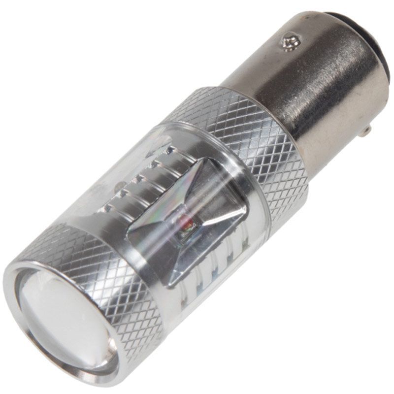 Žárovka LED diodová 12-24V / BAZ15D / červená / 6x LED Cree XBD 5W