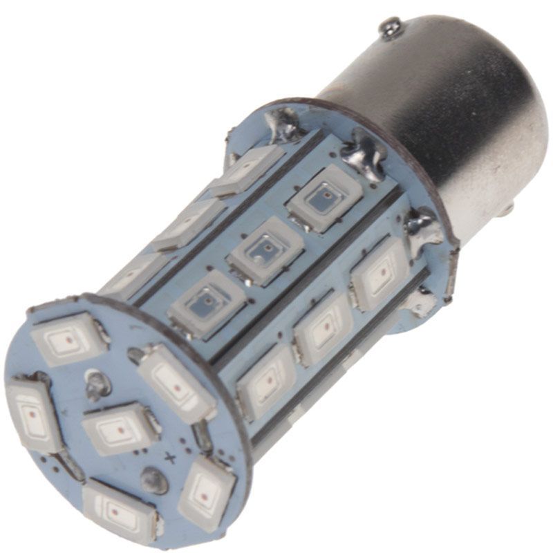 Žárovka LED diodová 12V / BA15S / červená / 28x 3SMD 5050SMD LED