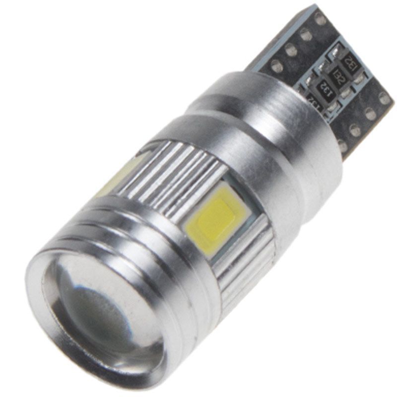 Žárovka LED diodová 12V / T10 / bílá / 6x 5630SMD LED