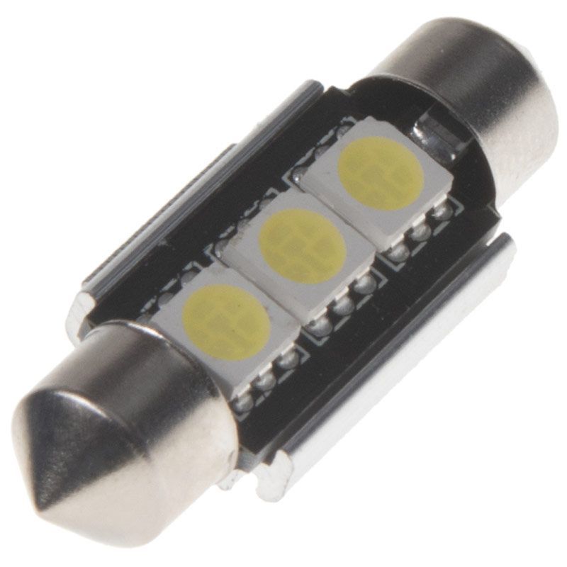 Žárovka LED diodová 12V / sufit 39mm / bílá / 3x 3SMD LED