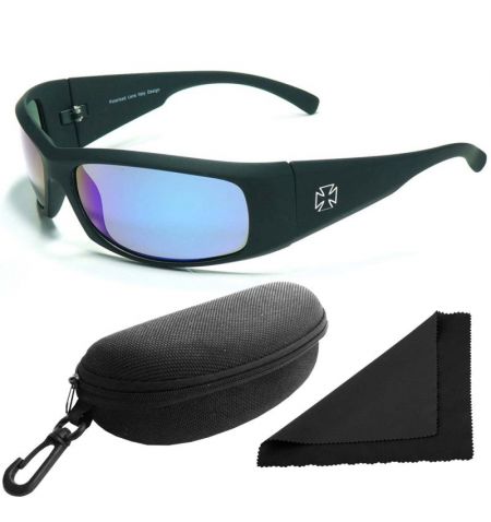 Brýle sluneční Polarized 77 - obroučky černé / skla modrá zrcadlová / polarizační skla / pouzdro a utěrka | Filson Store