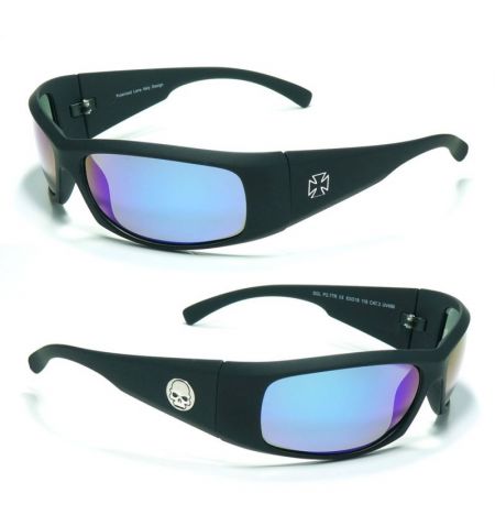 Brýle sluneční Polarized 77 - obroučky černé / skla modrá zrcadlová / polarizační skla / pouzdro a utěrka | Filson Store