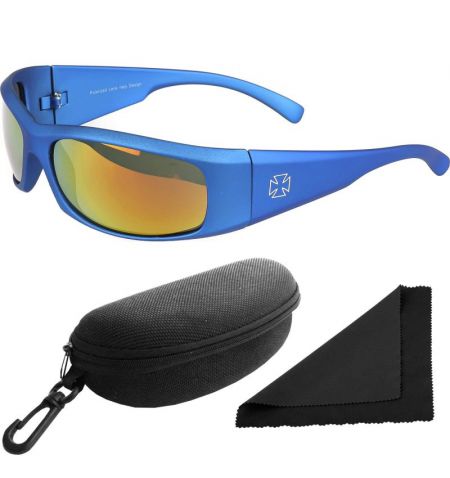 Brýle sluneční Polarized 77 - obroučky modré / skla červeno-zlatá zrcadlová / polarizační skla / pouzdro a utěrka | Filson Store