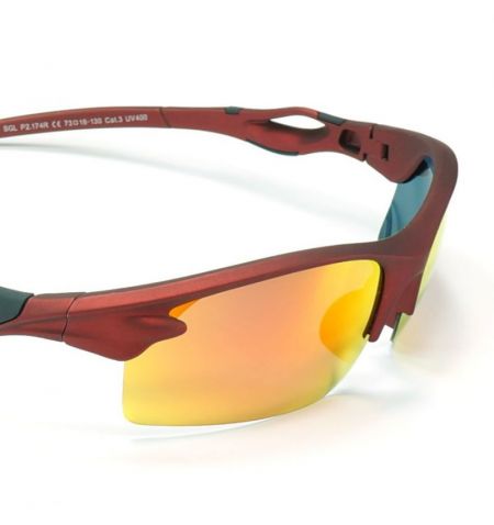 Brýle sluneční Polarized 174 - obroučky červené / skla červeno-zlatá zrcadlová / polarizační skla / pouzdro a utěrka | Filson...