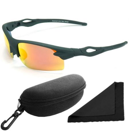 Brýle sluneční Polarized 174 - obroučky černé / skla červeno-zlatá zrcadlová / polarizační skla / pouzdro a utěrka | Filson S...